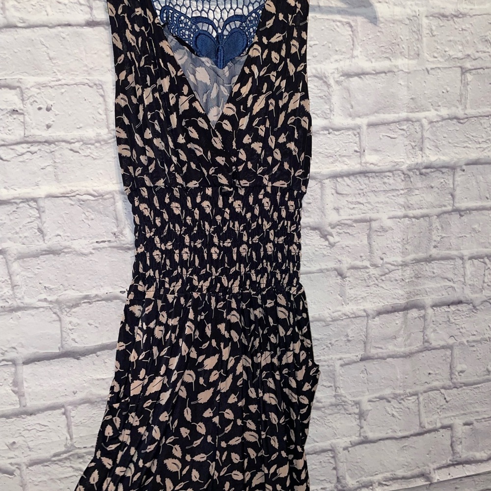 Dark Blue & Cream Jumpsuit